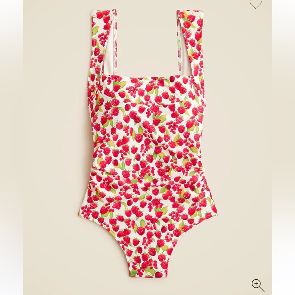 J.Crew Nia Ruched Squareneck One-Piece Swimsuit
